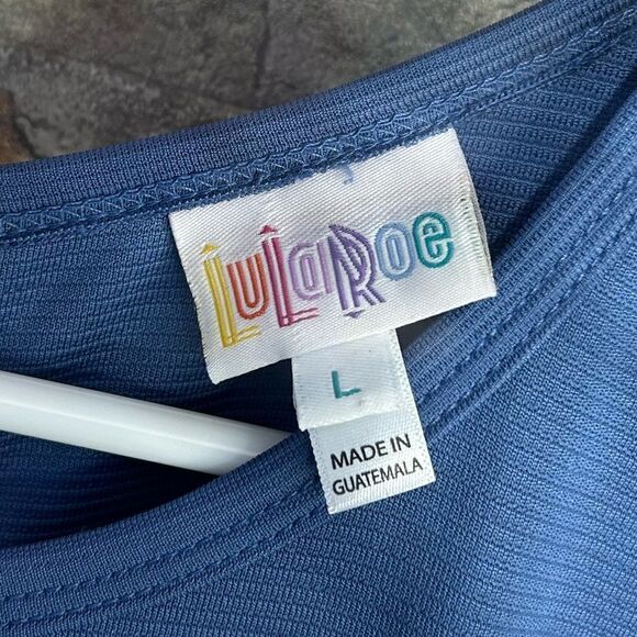 5 for $25🔥LuLaRoe Blue Pleated Dress Large- New With Tags - Picture 5 of 10